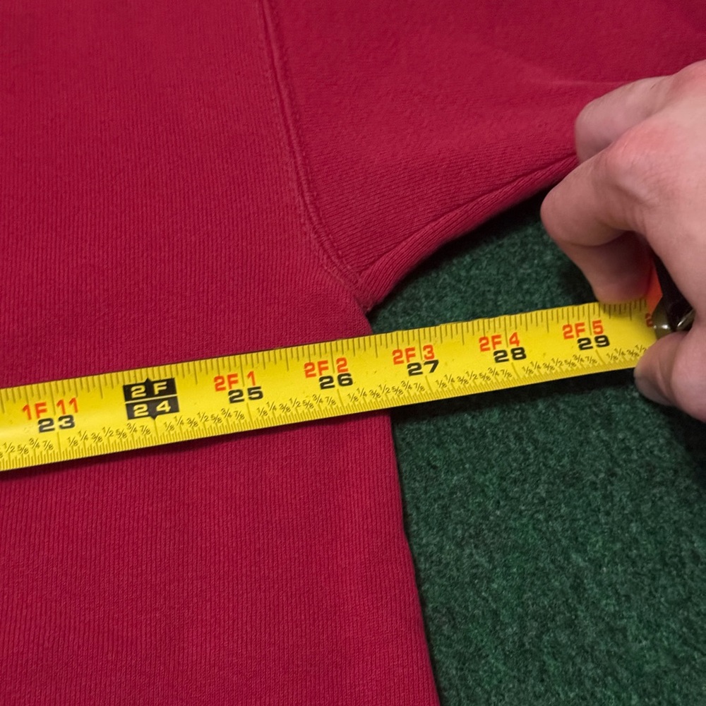 Vintage 90s Levi’s Strauss Red Minimalist USA Made XL Pullover Sweatshirt - Picture 5 of 7